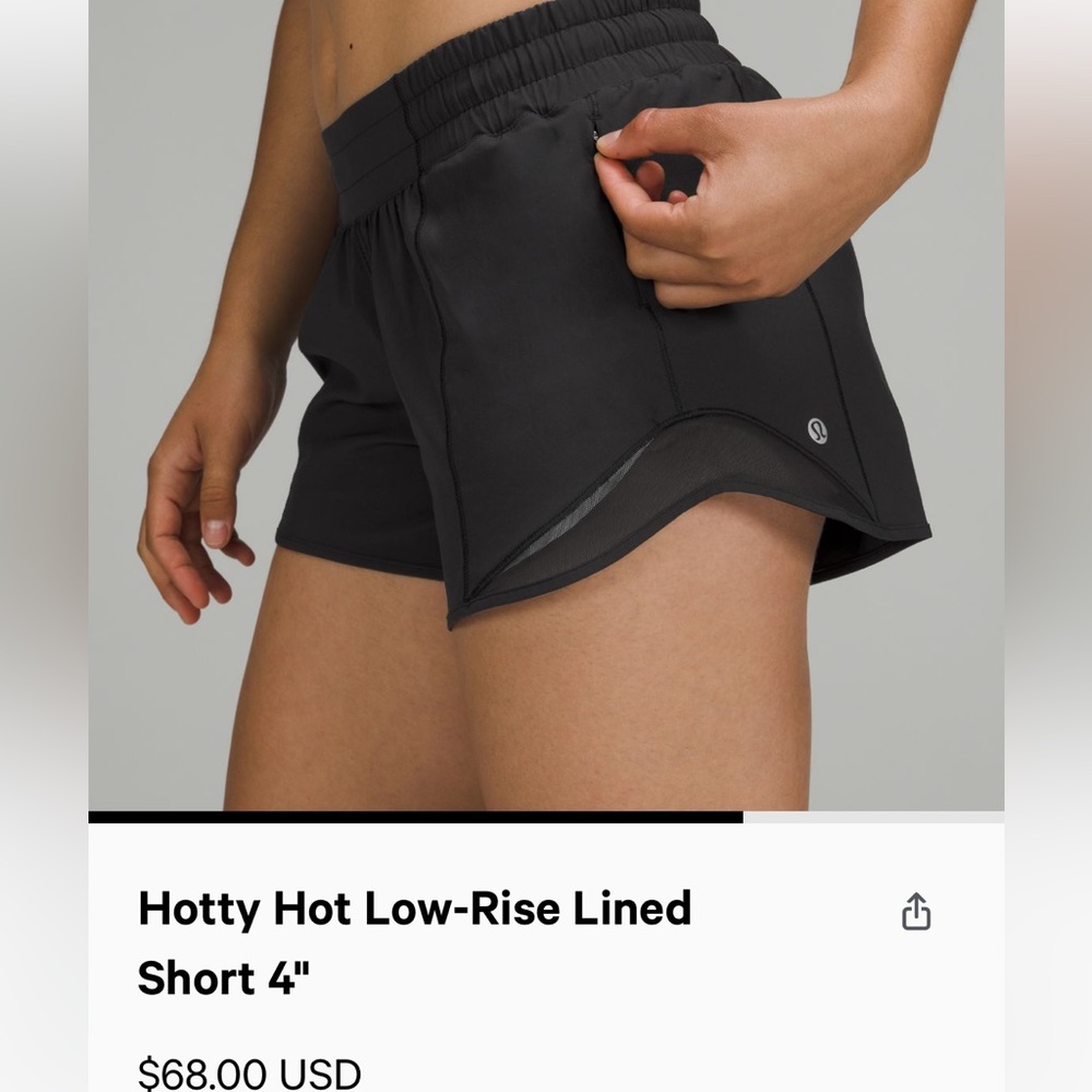 Lululemon hotty hot short 4” size 2 tall